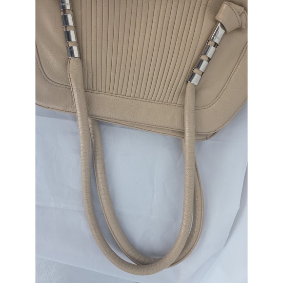Bodhi Tan Soft Pebbled Leather Handbag Boho Pleats Please Purse Big Bag Nice - Picture 11 of 12